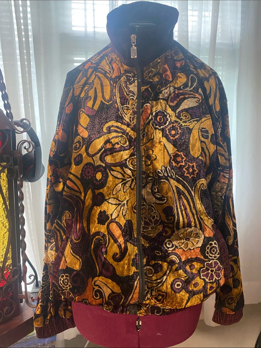 Jackie Vital XL Paisley Bomber Jacket
